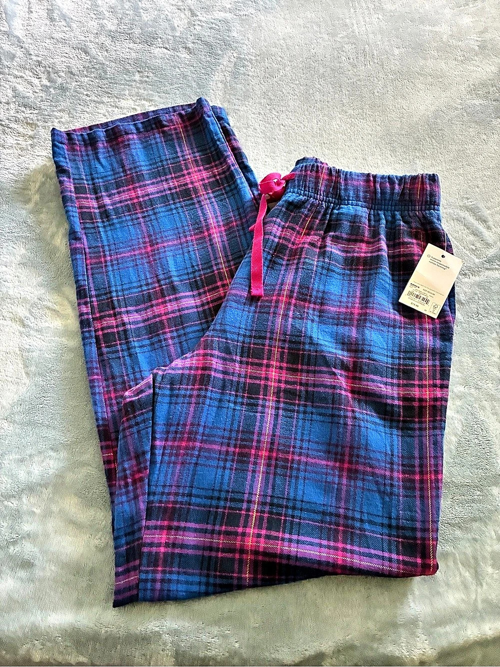 Kohl's Plaid Cotton Pajama Set in Blue & Pink Size Medium NWT